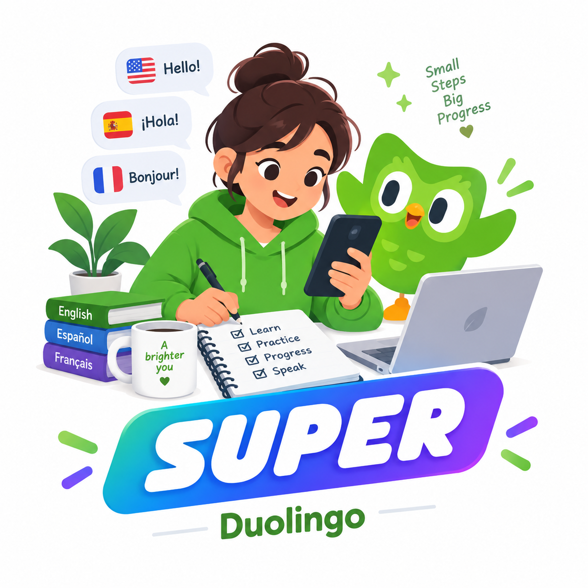 Duolingo Super 1 Rok na twoje konto